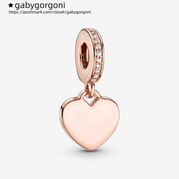 Pandora Engravable Heart Tag Dangle Charm - Picture 1 of 6